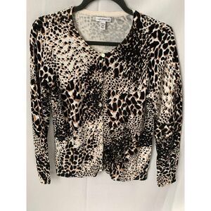 Croft & Barrow Animal Print Cardigan